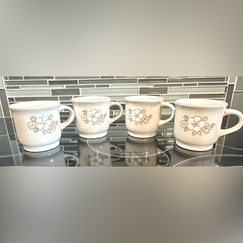 Chantilly Stoneware Tea Coffee Cups Mugs Fleur de Vtg Set Japan Cottagecore